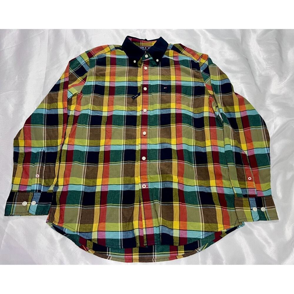 Men's Tommy Hilfiger Houston Plaid Button Down Shirt Medium